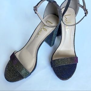 Lulu’s glitter ankle strap heels